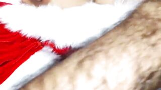 X mas Musterbation plowed with Santa dildo Christmas Part one