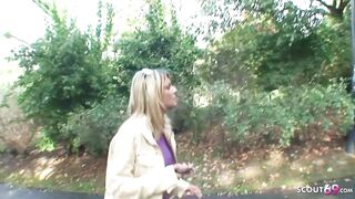 thin barely legal pickup for outdoors anal sex by two stranger