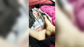 Having Fun with my foot on the bed