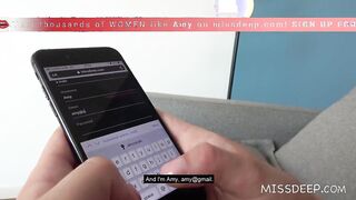 Sexting on the phone while fucking: AMY DOUXXX! MISSDEEP.com
