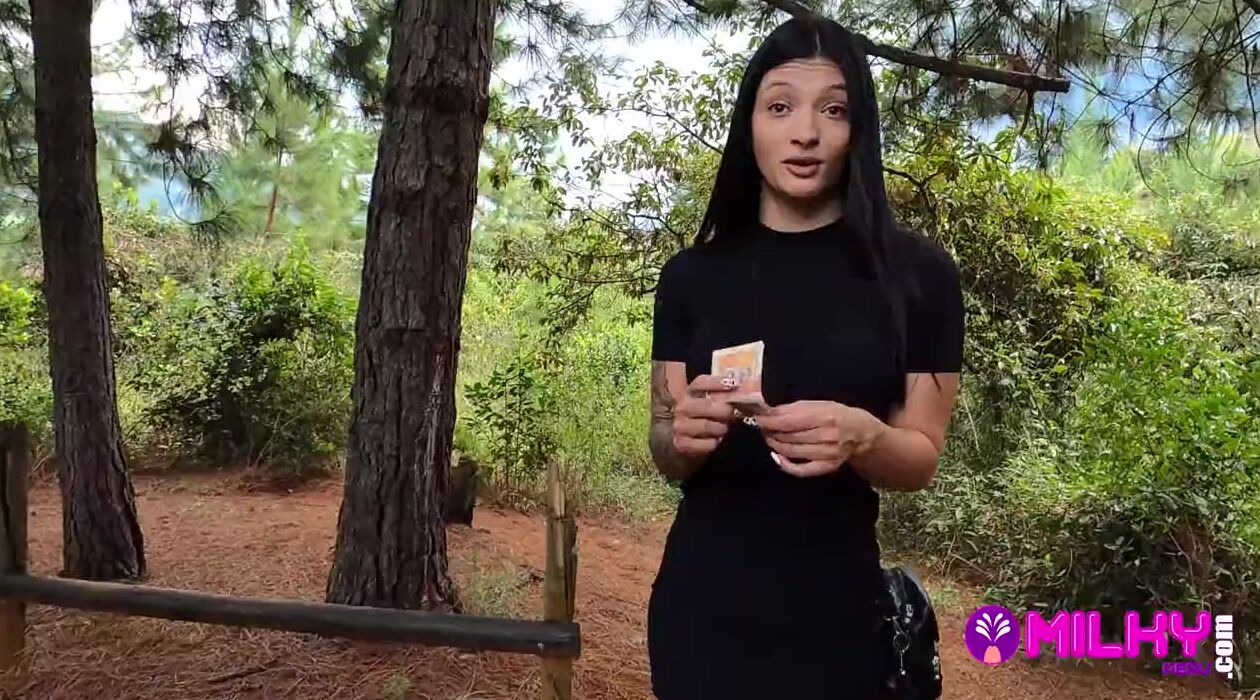 Offering cash to hot women inside the forest for sex