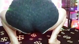 Calf muscle flexing into slow motion