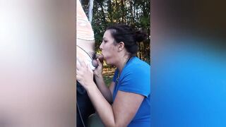 Outdoors park head, hand job with sexy jizzed