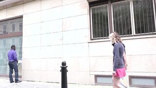 Inked Lovers with Goddess blonde eager to boned african penis