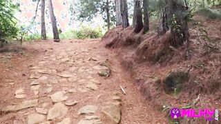 Offering cash to hot women into the forest inside exchange