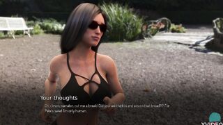 COLLEGE TIED #31 - Babe jogger into the park