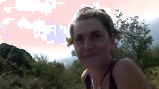 Ilaria has 3 way sex sucking off willing dicks