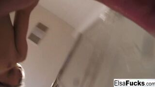 Tight 18 yo Elsa sex toys her soak snatch