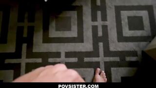 Hispanic Eighteen Step Sisters Take Turns Rides Step Brothers Cock