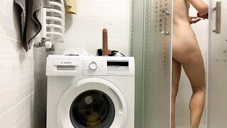 Russian teens masturbating with vibrator inside the WC