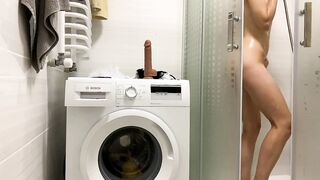 Russian teens masturbating with vibrator inside the WC