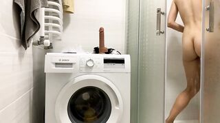 Russian teens masturbating with vibrator inside the WC