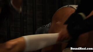 Bound Up Lesbo Slaves Punished By Dominant Madame And Maid