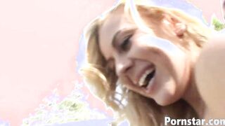 Adorable Blonde Mae Meyers Liking Three-Way Plowed