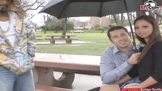 Big penis fucks the petite bimbos infront her hubby