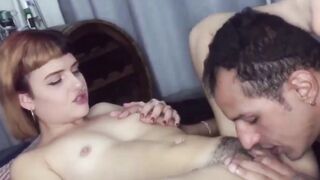 Flexible muscled man eats his young pure niece