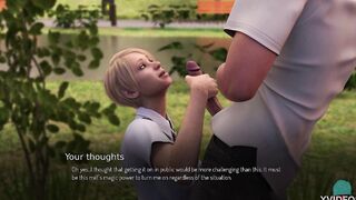 COLLEGE TIED #32 - Outdoors fellatio into the park