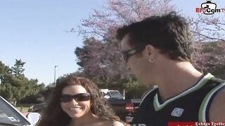 Dark Hair bimbo with huge jugs and curls pick up at
