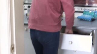 First time stepmom masturbates inside front of her stepson and