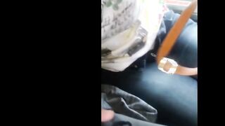 Risky Blowob on Bus and Flashing Breasts