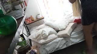 Older Cougar Cleaning Her Room one