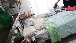 Older Cougar Cleaning Her Room one