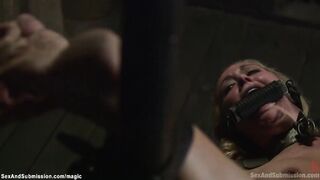 Fitness instructor tied and finger fuck