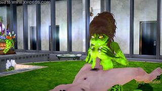 Furry Anime - Lizard x Human Wolf Fingers and Boobjob