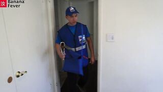 Unemployed Blonde Hoe Gets Offers By Banging oriental Mailman