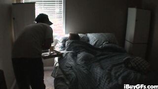 pov blonde 18 yo blowing penis after pose camera