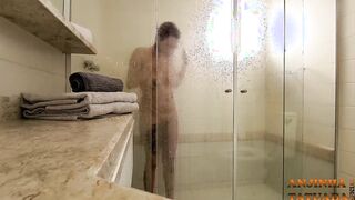 I was caught getting ready for the shower
