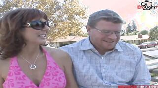 Dark Hair mom enjoy the long dick infront of her hubby