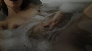 Tities play inside my bath tub tube
