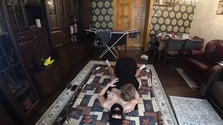 Beauty, Fast Rough Banged! on the Floor - Cowgirl Rides & missionary