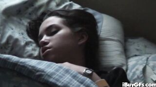 Ball sucking off 19 year old hoe chews gum off sack
