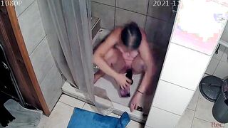 Shower webcam of me toying