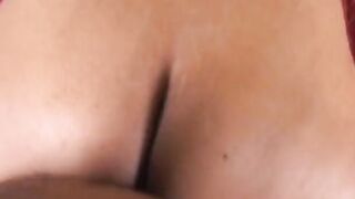 Adorable black beauty moans inside satisfaction as a long cock penetrate
