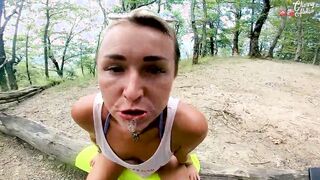 The blonde is screwed at a halt into the mountains
