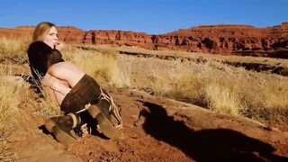 Long-butt blonde gets her asshole whipped, then gets hard anal
