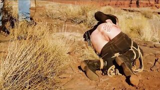 Long-butt blonde gets her asshole whipped, then gets hard anal
