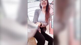 Tiktok (40) - Braless amateur flashes huge tits seethrough