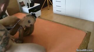Bombshell german MILF caught step s. and help him to