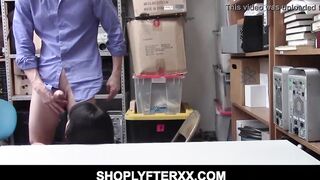 Dark Haired Hispanic Shoplifter with hue fake breasts Chooses the Rough