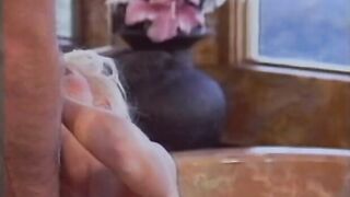 sexy blonde gets bent over and screwed from behind by rocker