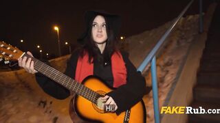 Busking Musician Gets Fuck For Cash