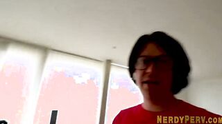 British whore eats 2 cocks inside 3some