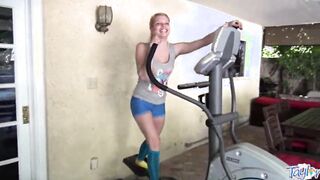 Adorable blonde eighteen plays with her cunt solo