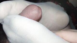 Devils Pedicure and finger fuck her cunt