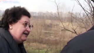 Older and freaky woman gets banged into the woods