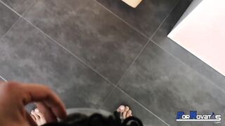 Real three-way between 2 friends, a incredible sexy big tit Italian cougar